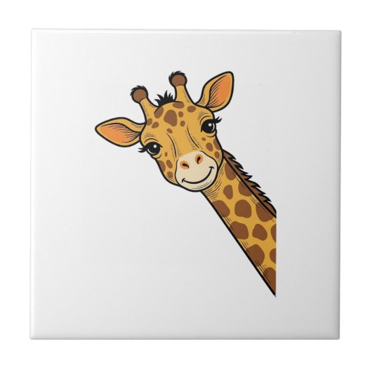 Vintage-Stich Giraffe-Shirt-Design_1 Fliese (Vorderseite)