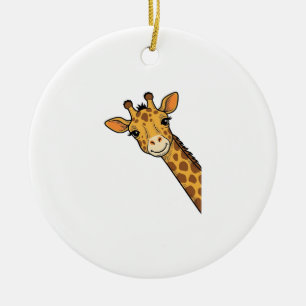 Vintage-Stich Giraffe-Shirt-Design_1 Keramik Ornament