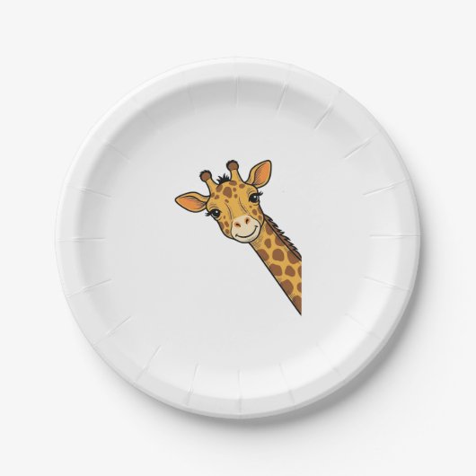 Vintage-Stich Giraffe-Shirt-Design_1 Pappteller (Vorderseite)
