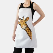 Vintage-Stich Giraffe-Shirt-Design_1 Schürze (InSitu)
