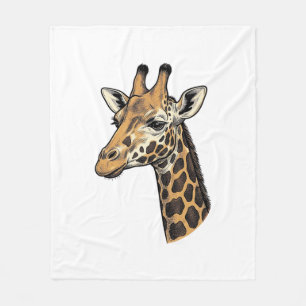 Vintage-Stich Giraffen-Porträt-Shirt-Design (7 Fleecedecke