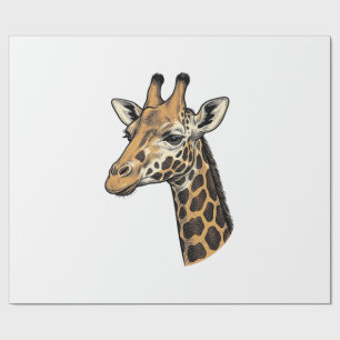 Vintage-Stich Giraffen-Porträt-Shirt-Design (7 Geschenkpapier