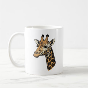 Vintage-Stich Giraffen-Porträt-Shirt-Design (7 Kaffeetasse