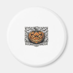 Vintage-Stich Halloween-Kürbis-Shirt-Design_1 Magnet