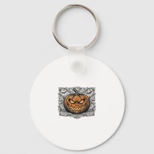 Vintage-Stich Halloween-Kürbis-Shirt-Design_1 Schlüsselanhänger