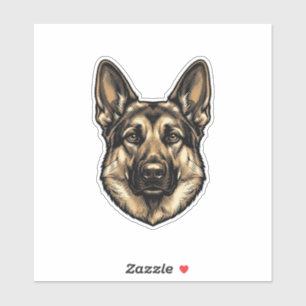 Vintage-Stich-Hirtenhund-Vektordesign_1 Aufkleber