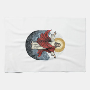 Vintage-Stich Jesus-Berg-Shirt Geschirrtuch