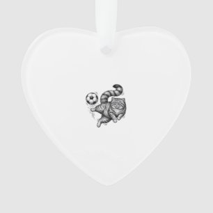 Vintage-Stich-Katze-Fußball-Tritt-Shirt-Design (4) Ornament