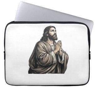 Vintage-Stich Mann betend religiöses Shirt Desi Laptopschutzhülle