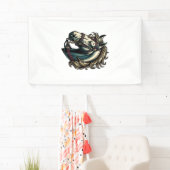 Vintage-Stich Pferdekopf-Vektor Banner (Insitu)