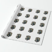 Vintage-Stich Pferdekopf Vektor Geschenkpapier (Ungerollt)