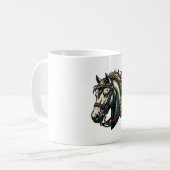 Vintage-Stich Pferdekopf-Vektor Kaffeetasse (Vorderseite Links)