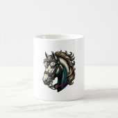 Vintage-Stich Pferdekopf-Vektor Kaffeetasse (Mittel)