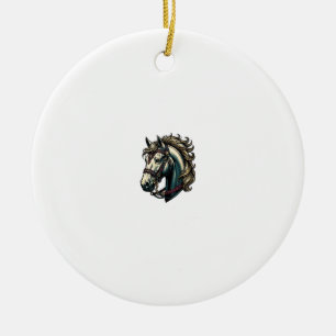 Vintage-Stich Pferdekopf-Vektor Keramik Ornament