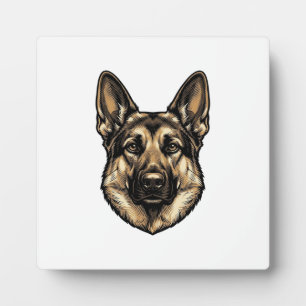 Vintage-Stich-Schäferhund-Vektordesign_1 Fotoplatte