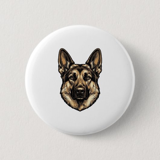 Vintage-Stich-Shepherd-Hund-Vektordesign_1 Button (Vorderseite)
