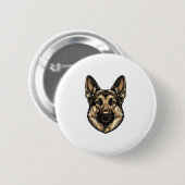 Vintage-Stich-Shepherd-Hund-Vektordesign_1 Button (Vorne & Hinten)