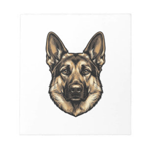 Vintage-Stich-Shepherd-Hund-Vektordesign_1 Notizblock