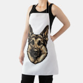 Vintage-Stich-Shepherd-Hund-Vektordesign_1 Schürze (InSitu)