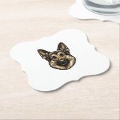 Vintage-Stich-Shepherd-Hund-Vektordesign_1 Untersetzer (angewinkelt)
