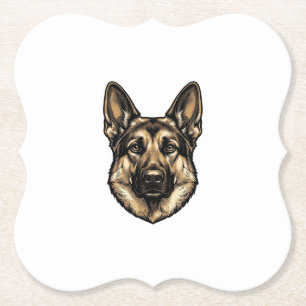 Vintage-Stich-Shepherd-Hund-Vektordesign_1 Untersetzer