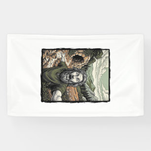 Vintage-Stich überraschte bärtige Porträt-Design Banner