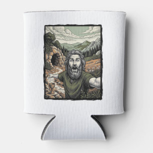 Vintage-Stich überraschte bärtige Porträt-Design Dosenkühler