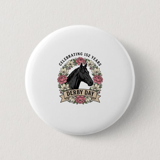 Vintage-Stichflamme-Pferd-Grafikdesign Button (Vorderseite)