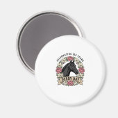 Vintage-Stichflamme-Pferd-Grafikdesign Magnet (Vorderseite/Rückseite)