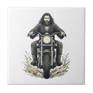 Vintage-Stichmotorradfahrer-Vektor-Design_1 Fliese
