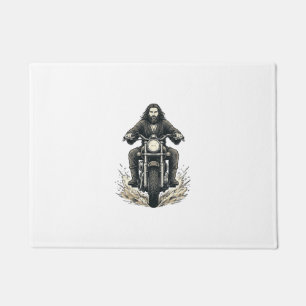Vintage-Stichmotorradfahrer-Vektor-Design_1 Fußmatte
