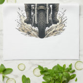 Vintage-Stichmotorradfahrer-Vektor-Design_1 Geschirrtuch (Gefaltet)