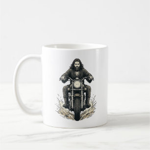 Vintage-Stichmotorradfahrer-Vektor-Design_1 Kaffeetasse