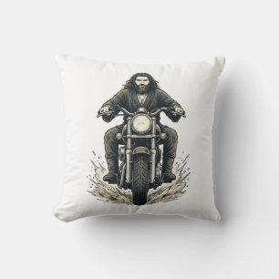 Vintage-Stichmotorradfahrer-Vektor-Design_1 Kissen