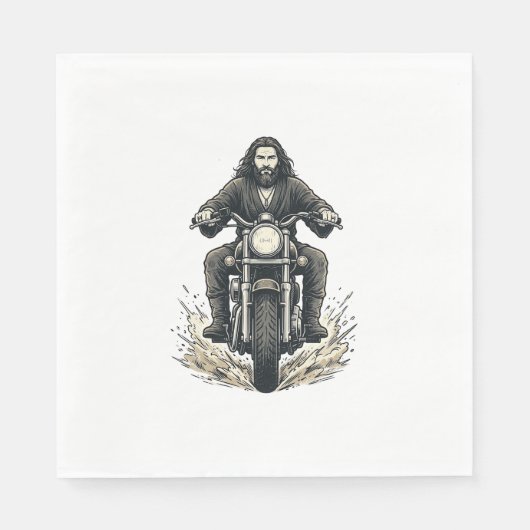 Vintage-Stichmotorradfahrer-Vektor-Design_1 Serviette (Vorderseite)