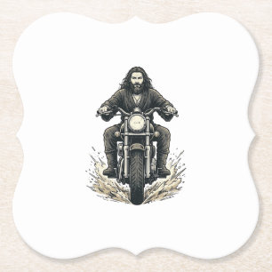 Vintage-Stichmotorradfahrer-Vektor-Design_1 Untersetzer