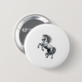 Vintage-Stichzeichnung Aufbäumendes Pferd Vektor-D Button (Vorne & Hinten)