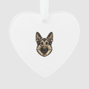 Vintage-Stichzeichnung Schäferhund Vektor-Design_1 Ornament