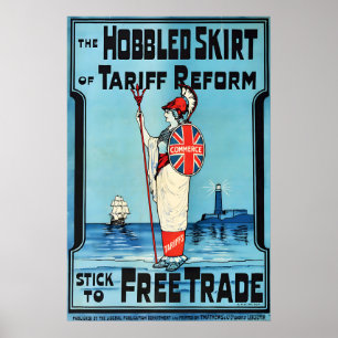Vintage-Stick Free-Trade-Liberale Wahl Poster