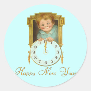 Vintage Sticker für das neue Jahr