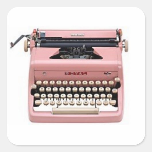 Vintage Sticker für die Schreibmaschine (Quadrat)  (Vorderseite)