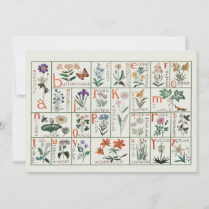 Vintage Stickerei-Alphabet-Muster Wildblumen Dankeskarte