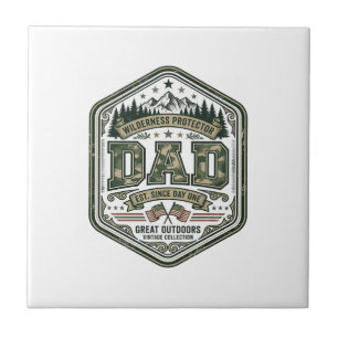 Vintage-Stickerei Dad Mountain Abzeichen Shirt Des Fliese