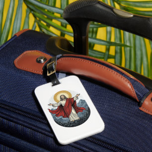 Vintage-Stickerei Jesus-Berg-Shirt Gepäckanhänger