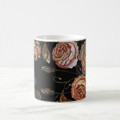Vintage Stickerei: Rose auf schwarz. Kaffeetasse (Mittel)