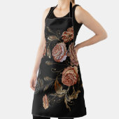 Vintage Stickerei: Rose auf schwarz. Schürze (InSitu)