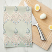 Vintage Stickereien Kristall sieht aquamarin aus Geschirrtuch (Viertel Falte)