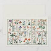 Vintage Stickmustertücher | WILDBLUMEN Dankeskarte (Vorne/Hinten)