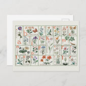 Vintage Stickmustertücher | WILDBLUMEN Postkarte (Vorne/Hinten)