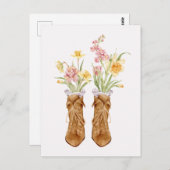 Vintage Stiefel Blume Bouquet Postkarte (Vorne/Hinten)